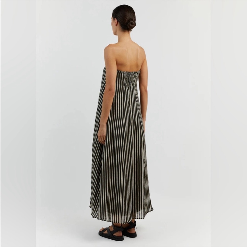 RORY BLACK LINEN MIDI DRESS - Picture 6 of 8